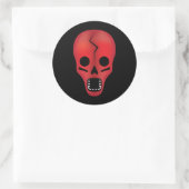 Abstracte rode schedel ronde sticker (Tas)