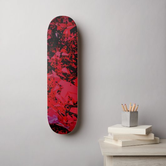 Abstracte Rode Shatter Persoonlijk Skateboard (Muurkunst)
