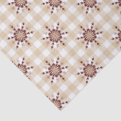 Abstracte rode sneeuwvlokken op de ontkoppeling va tissuepapier (Detail)