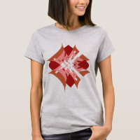 Abstracte Rode Tan Roze Diamant Bloemen Pop Art Lo