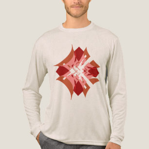 Abstracte Rode Tan Roze Diamant Bloemen Pop Art Lo Tri-Blend Shirt