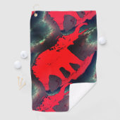 Abstracte rode tekening met zeer bijtende werking golfhanddoek (Insitu)