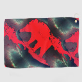 Abstracte rode tekening met zeer bijtende werking golfhanddoek (Horizontaal)