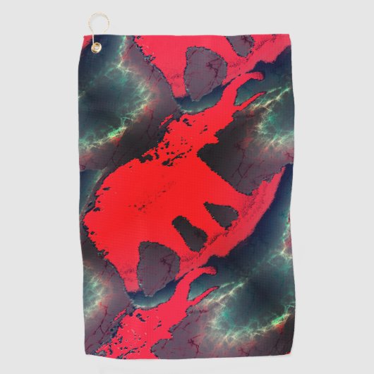 Abstracte rode tekening met zeer bijtende werking golfhanddoek (Voorkant)