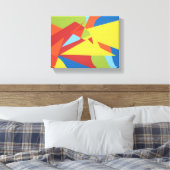 Abstracte rode toekan doekprint canvas afdruk (Insitu (Slaapkamer))