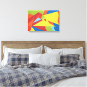 Abstracte rode toekan doekprint canvas afdruk (Insitu (Slaapkamer))