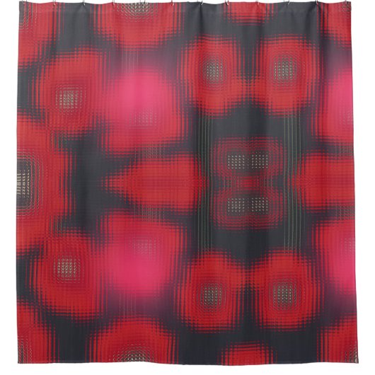 Abstracte rode tulpen op zwarte gordijnen (Voorkant)