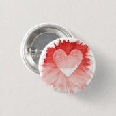 Abstracte rode waterverfspatshart ronde knop button 3,2 cm (Voorkant /achterkant)