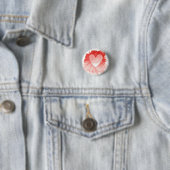 Abstracte rode waterverfspatshart ronde knop button 3,2 cm (In situ)