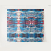 Abstracte rode witte en blauwe blends wandtapijt wandkleed (Voorkant (horizontaal))