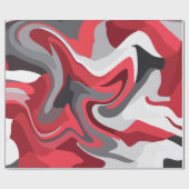 Abstracte rode, witte en grijze kleurstroming cadeaupapier (Vlak)