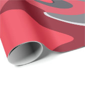 Abstracte rode, witte en grijze kleurstroming cadeaupapier (Rol Hoek)