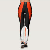 Abstracte rode, witte en zwarte curve leggings (Achterkant)