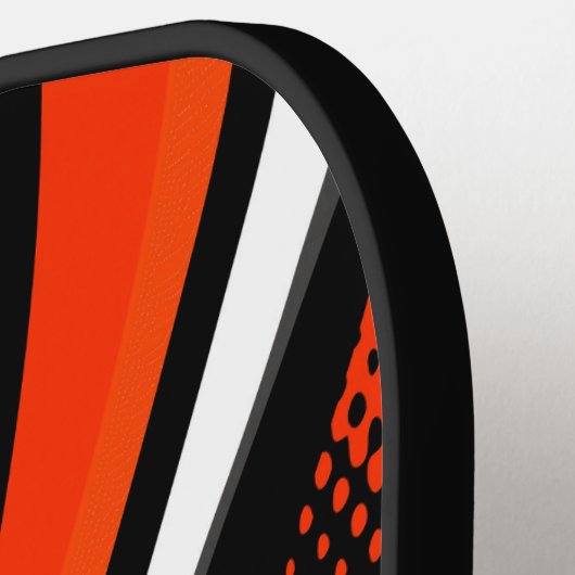 Abstracte rode, witte en zwarte curve pickleball paddle (Links Detail)