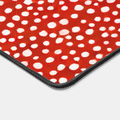 Abstracte Rode & Witte Waterverf Polka Dot Bureaumat (Hoek)