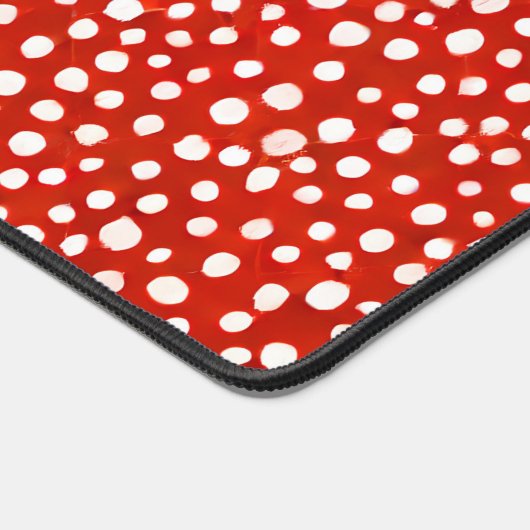 Abstracte Rode & Witte Waterverf Polka Dot Bureaumat (Hoek)