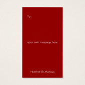 Abstracte rode X'mas Tree & Swirls Mini Groet Labe Visitekaartje (Achterkant)