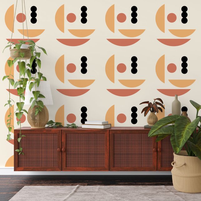 Abstracte Rode Zon Zwarte Maan Fusion Kunstpatroon Behang (Creator heeft geüpload)