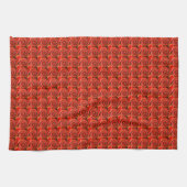 Abstracte rode, zwarte en gele kronkels theedoek (Horizontaal)
