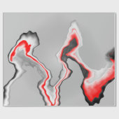 Abstracte rode zwarte en witte golven, zigzagpatro cadeaupapier (Vlak)