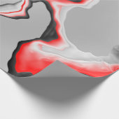 Abstracte rode zwarte en witte golven, zigzagpatro cadeaupapier (Hoek)