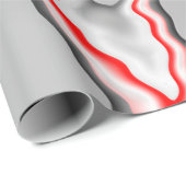 Abstracte rode zwarte en witte golven, zigzagpatro cadeaupapier (Rol Hoek)