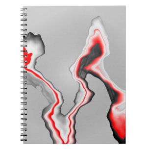 Abstracte rode zwarte en witte golven, zigzagpatro notitieboek