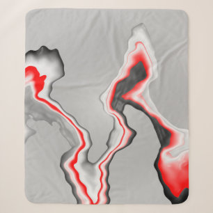 Abstracte rode zwarte en witte golven, zigzagpatro sherpa deken