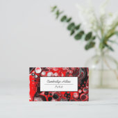 Abstracte rode, zwarte en witte vochtige kunst visitekaartje (Staand voorkant)