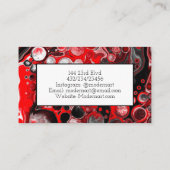 Abstracte rode, zwarte en witte vochtige kunst visitekaartje (Achterkant)