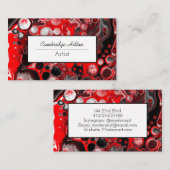 Abstracte rode, zwarte en witte vochtige kunst visitekaartje (Voorkant / Achterkant)