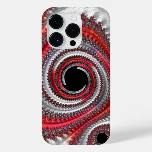 Abstracte rode zwarte gradiënt wervelfractal Case-Mate iPhone case (Achterkant)