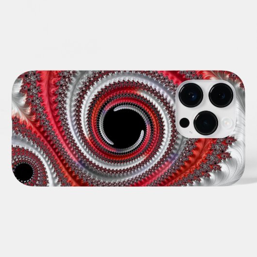 Abstracte rode zwarte gradiënt wervelfractal Case-Mate iPhone case (Achterkant (horizontaal))