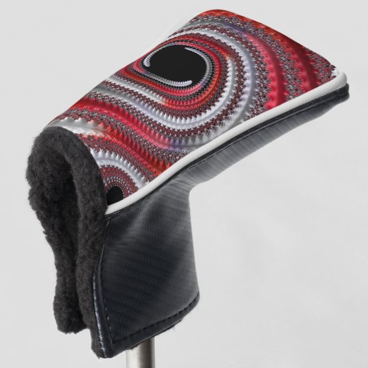 Abstracte rode zwarte gradiënt wervelfractal golfheadcover (3/4 voorkant)