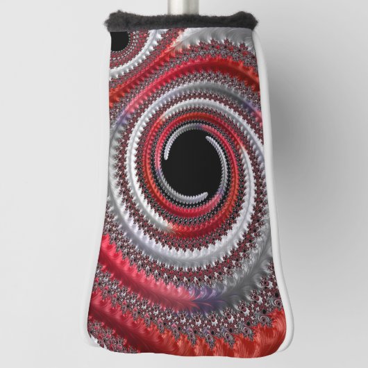 Abstracte rode zwarte gradiënt wervelfractal golfheadcover (Draai 90)