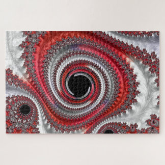 Abstracte rode zwarte gradiënt wervelfractal legpuzzel