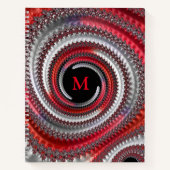 Abstracte rode zwarte gradiënt wervelfractal notitieboek (Voorkant)