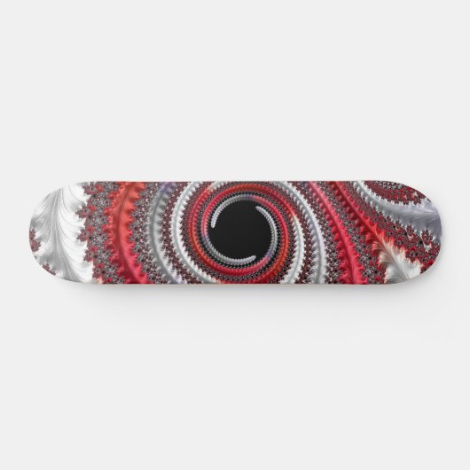 Abstracte rode zwarte gradiënt wervelfractal persoonlijk skateboard (Horizontaal)