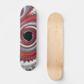 Abstracte rode zwarte gradiënt wervelfractal persoonlijk skateboard (Voorkant)