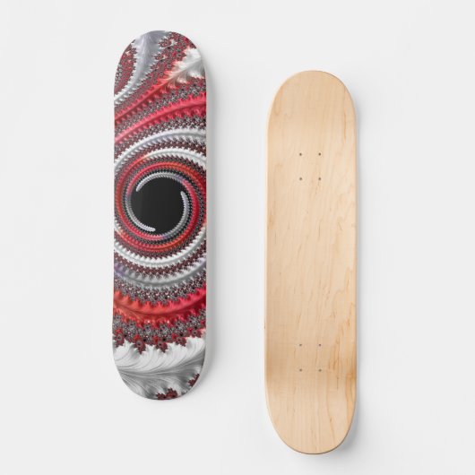 Abstracte rode zwarte gradiënt wervelfractal persoonlijk skateboard (Voorkant)