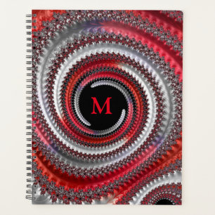 Abstracte rode zwarte gradiënt wervelfractal planner