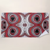 Abstracte rode zwarte gradiënt wervelfractal strandlaken (Voorkant)