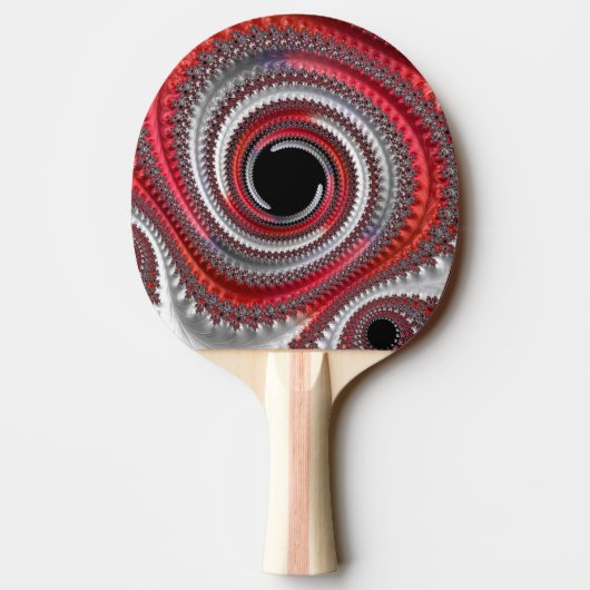 Abstracte rode zwarte gradiënt wervelfractal tafeltennisbatje (Achterkant)