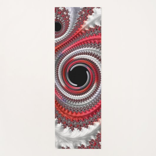 Abstracte rode zwarte gradiënt wervelfractal yogamat (Voorkant)