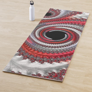 Abstracte rode zwarte gradiënt wervelfractal yogamat