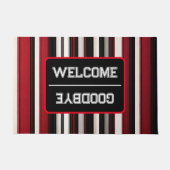 Abstracte rode zwarte lijnen Trendy Collectie Deurmat (Voorkant)