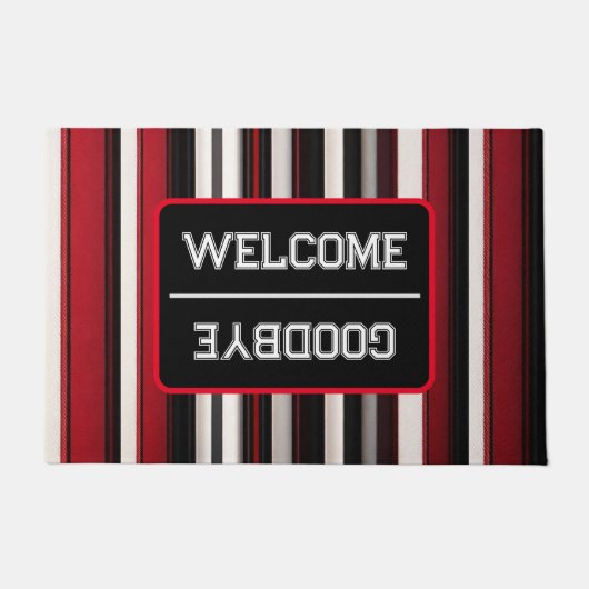 Abstracte rode zwarte lijnen Trendy Collectie Deurmat (Voorkant)