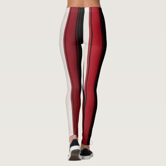 Abstracte rode zwarte lijnen Trendy Collectie Leggings (Achterkant)