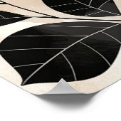 Abstracte Rode Zwarte Rozen Groene bladeren Line A Poster (Hoek)