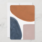 Abstracte roest, marine + roze moderne redder datu save the date (Achterkant)